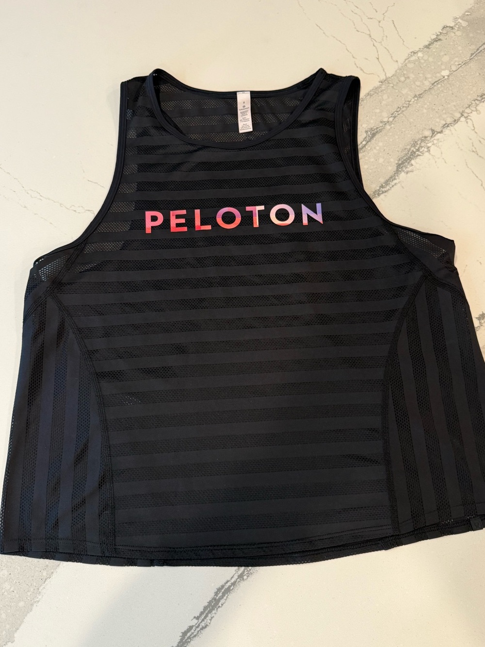 Lululemon PELOTON Together We Go Far mesh tank top Size 8